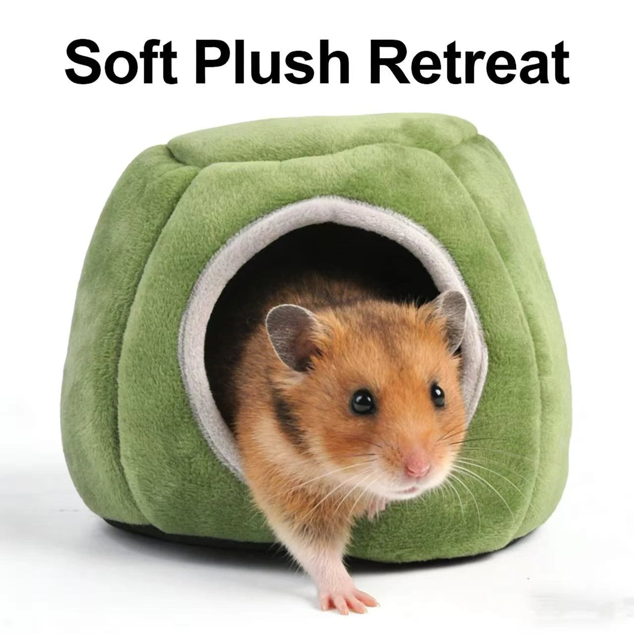 Comfort Hide Rest Hamster Nest for Hamsters - Multi-Shape Plush Material Gray/Green 2 Colors