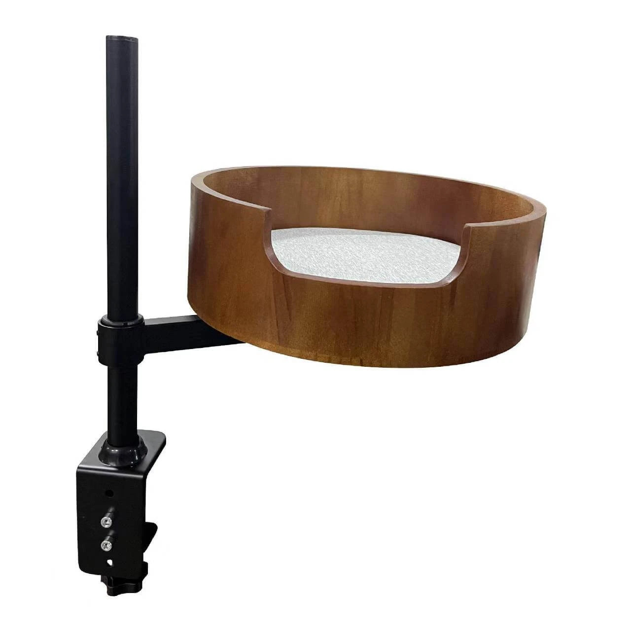 Height-Adjustable Pet Perch for Cats - Wooden Frame, Clamp Mount, Brown Rest Bed