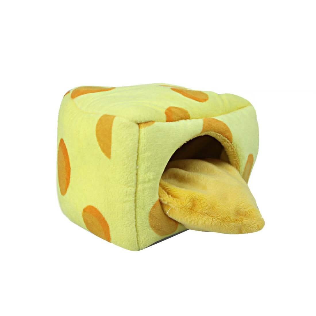 Fun-Design Chinchilla House for Chinchillas - Cheese Shape, Holes Pattern, Soft Interior