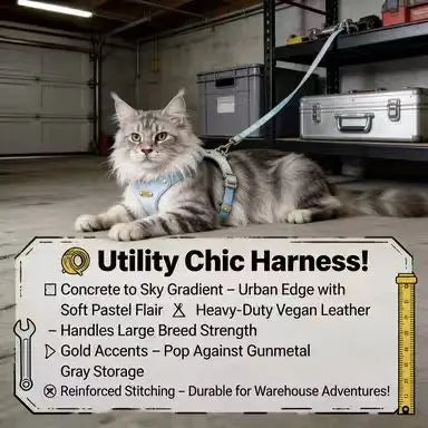 Stylish Escape-Proof Cat Harness & Leash: Gradient Color, Adjustable Fit