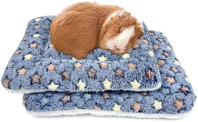 Amakunft 2-Pack Cozy Washable Fleece Pet Bed Mats for Small Animals