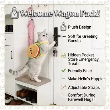 Fun Escape-Proof Cat Harness: Adjustable Fit, Plush Burger Design (Multi-Color)