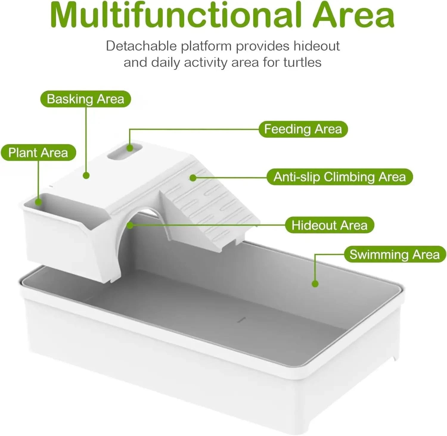 Clioran Turtle Tank Habitat Kit with Filter, 6.5 Gallon Rectangular
