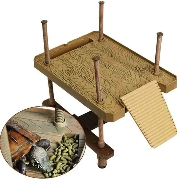 Durable Floating Turtle Basking Platform with Ramp for Aquarium Reptiles