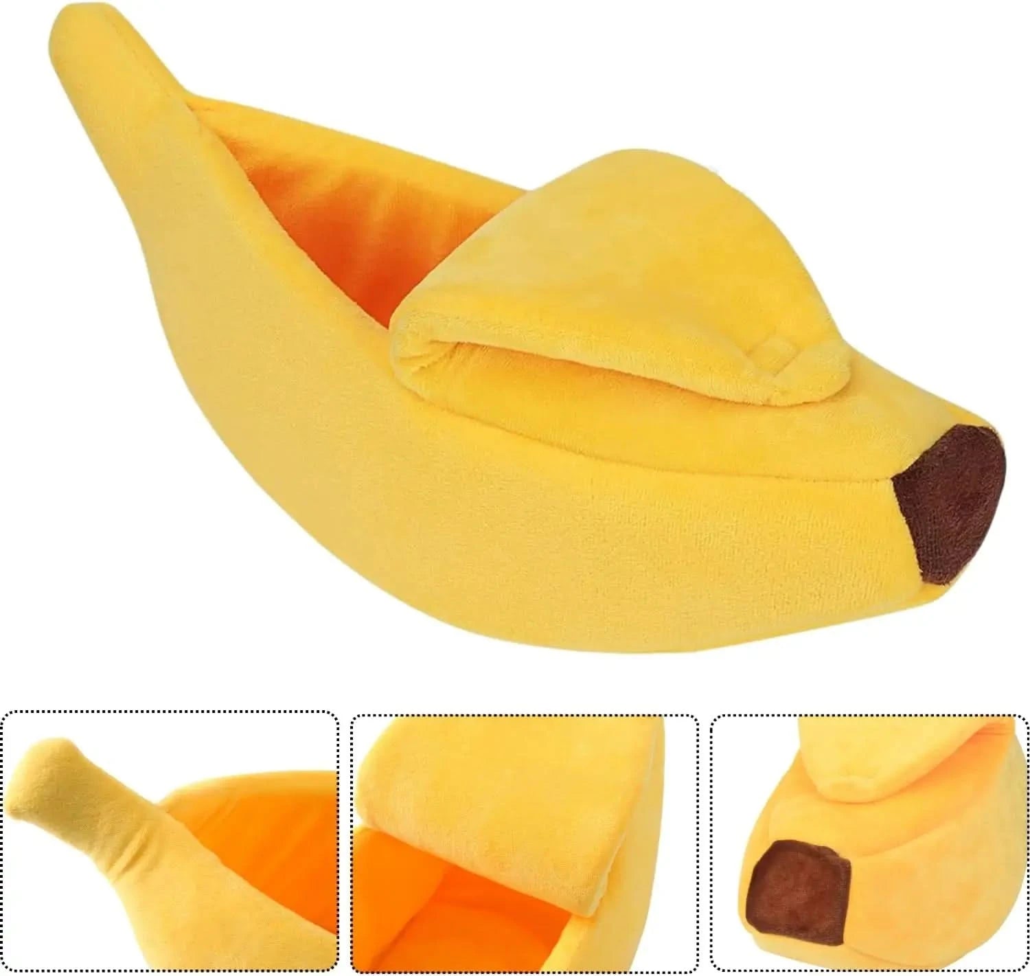 Cozy Banana Cave Small Animal Bed Warm Hideout for Hamster Hedgehog Ferret