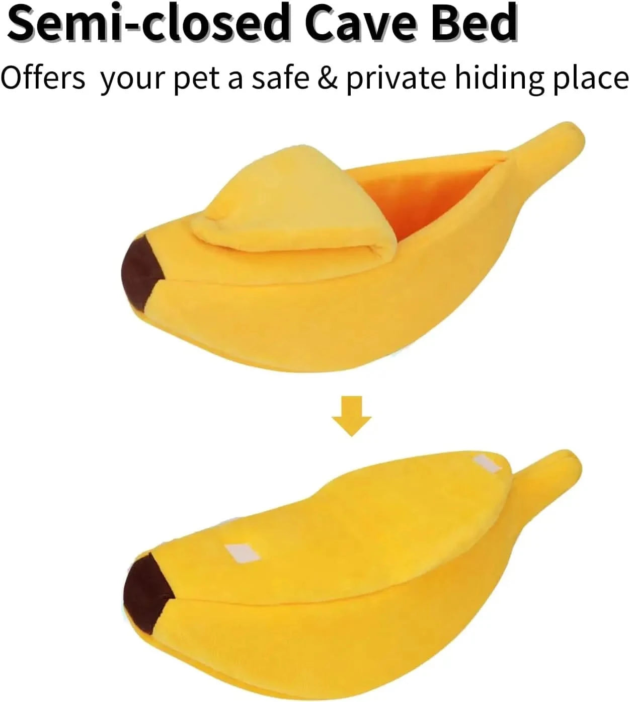 Cozy Banana Cave Small Animal Bed Warm Hideout for Hamster Hedgehog Ferret