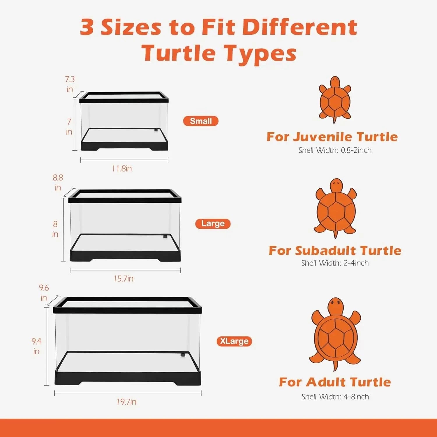 AZV Small PC Indoor Turtle Habitat Kit: Filtered, Lit, with Basking Platform