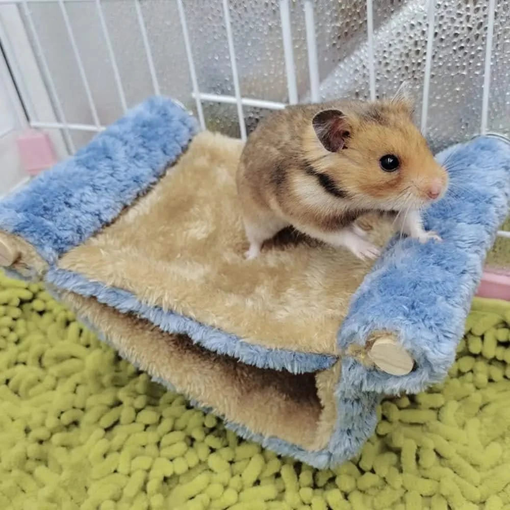 Plush Fleece Small Pet Hammock Hideaway Bed for Rats, Guinea Pigs, Hamsters, Chinchillas