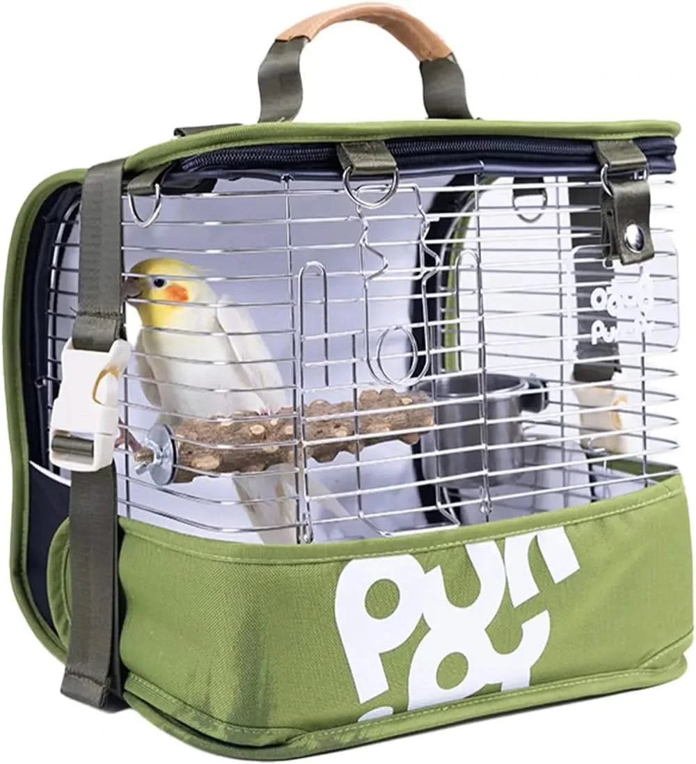 Wingle 4-in-1 Compact Bird Carrier Backpack Travel Cage for Small Parrots