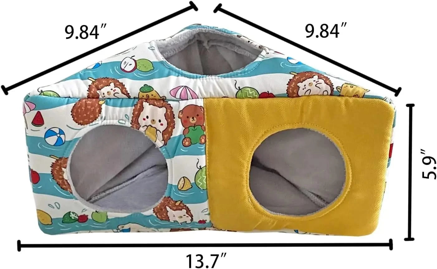 Cozy Fleece Corner Hideout Cave for Small Pets: Hedgehog, Hamster, Ferret, Glider