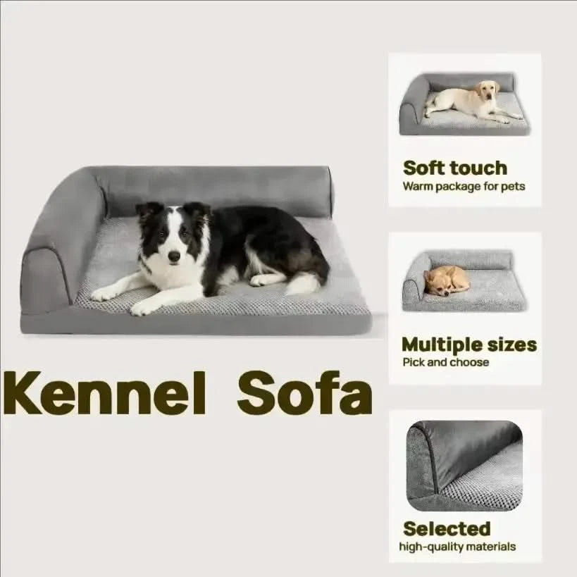 Pet Dog Bed Soft Cushion L Shaped Square Pillow Machine Washable Cover And Detachable Mat Cat House For Puppy Medium Large Dog.
