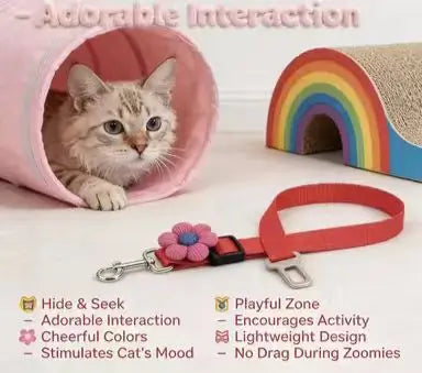 Safety Pet Car Seat Belt: Adjustable, Flower Accent