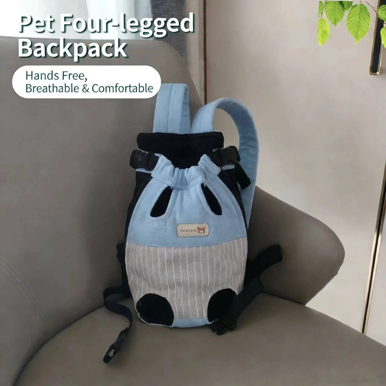 Travel Dog & Cat Front Backpack - Four-Leg Design, Adjustable Straps