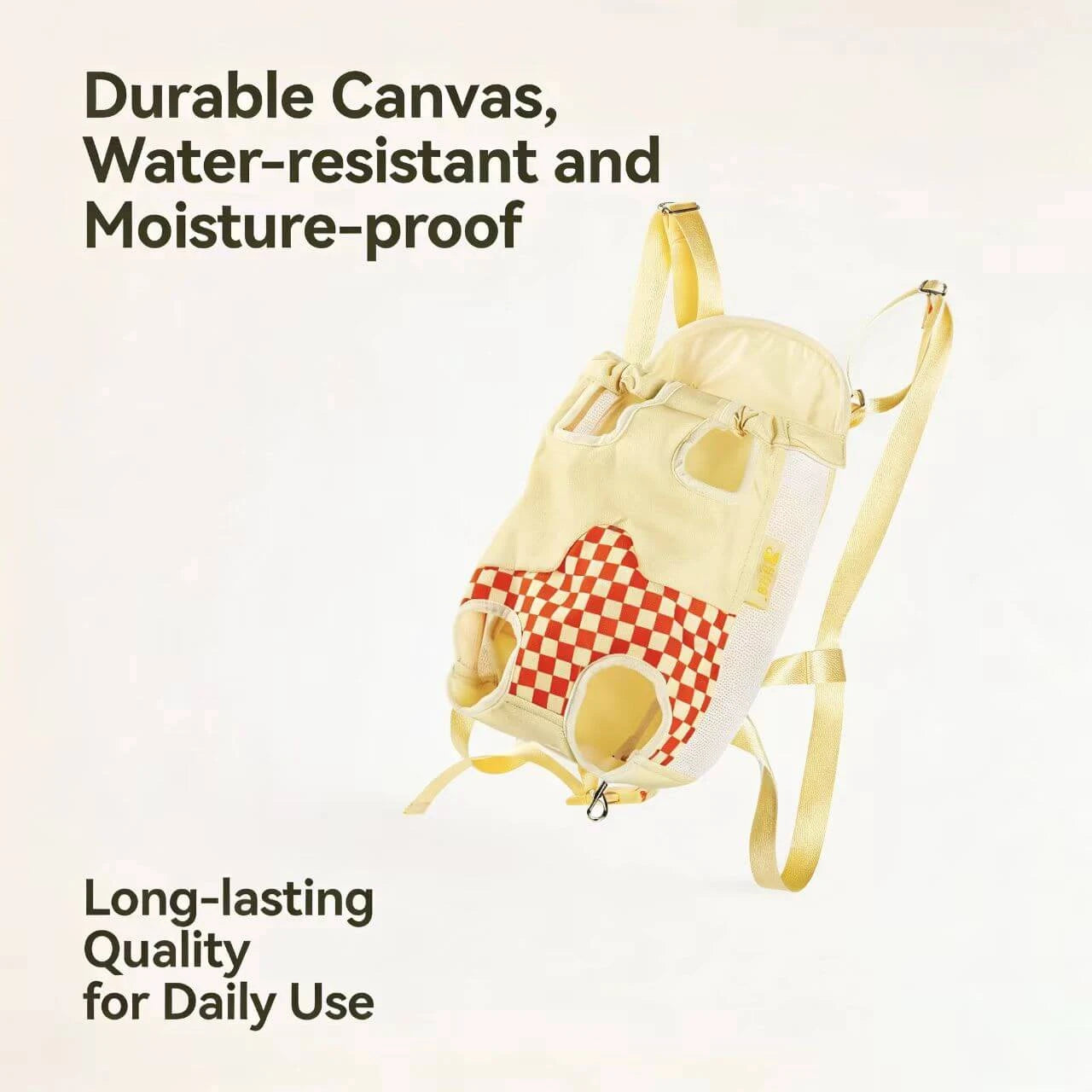 Outdoor Pet Backpack Carrier - Full Ventilation, Comfort Fit, Beige