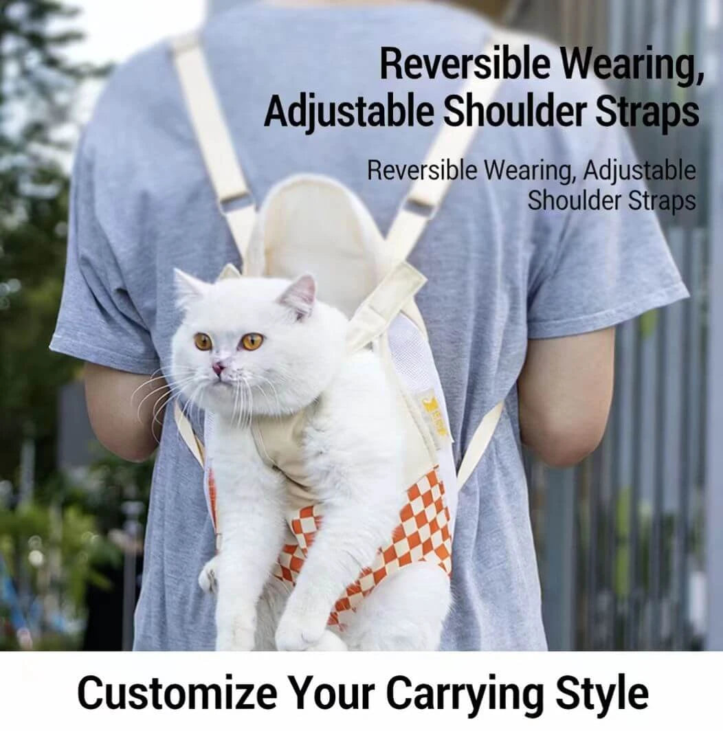 Outdoor Pet Backpack Carrier - Full Ventilation, Comfort Fit, Beige