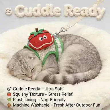 Escape-Proof Cat Harness & Leash: Apple Design, Breathable Mesh
