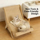Dual-Use Cat Scratcher | Wooden Rattan Lounge | For All Feline Breeds