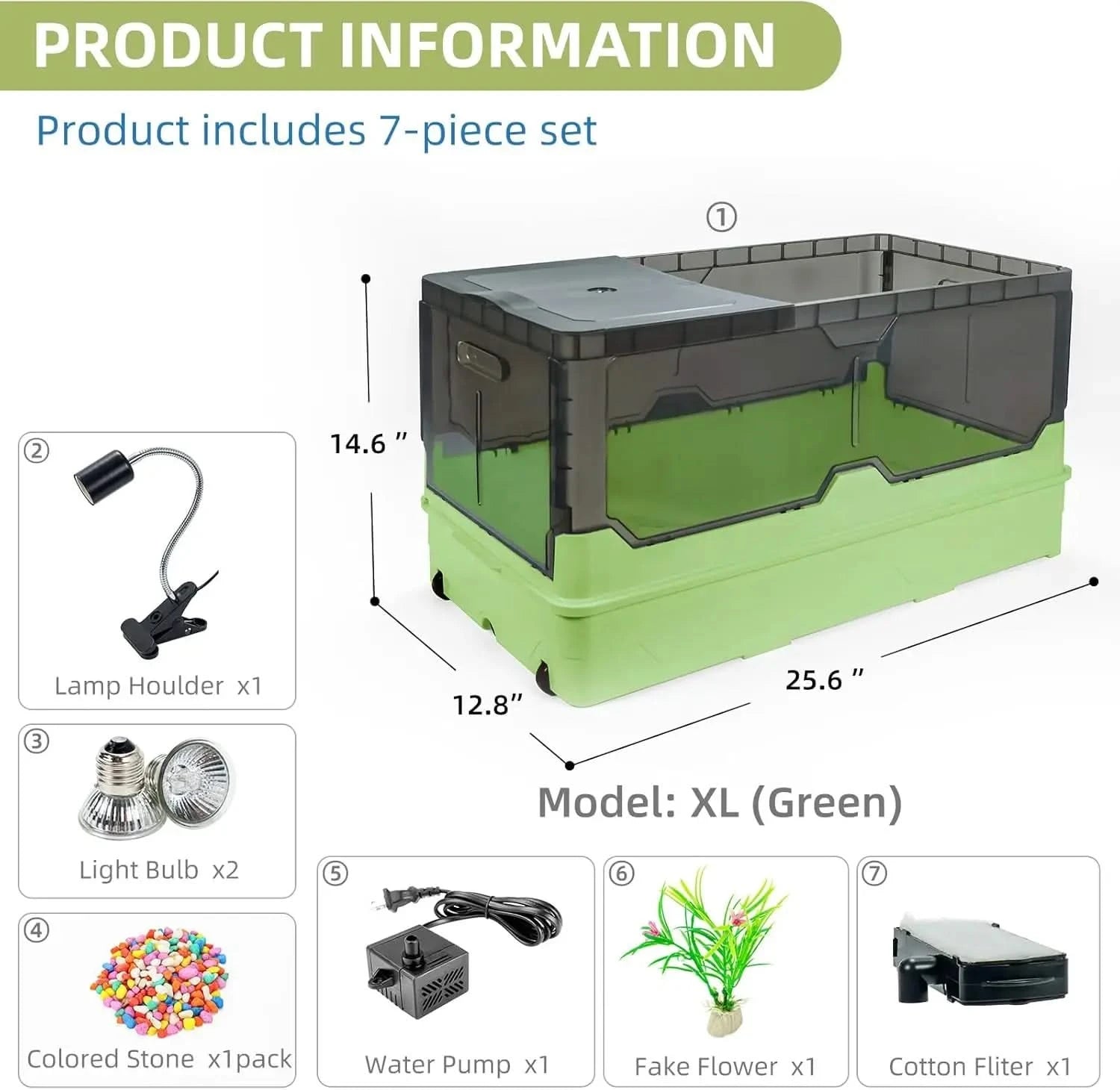 Deluxe Turtle Tank Kit: Filter, Pump, Heat Lamp, Wheels, Easy-Move Design