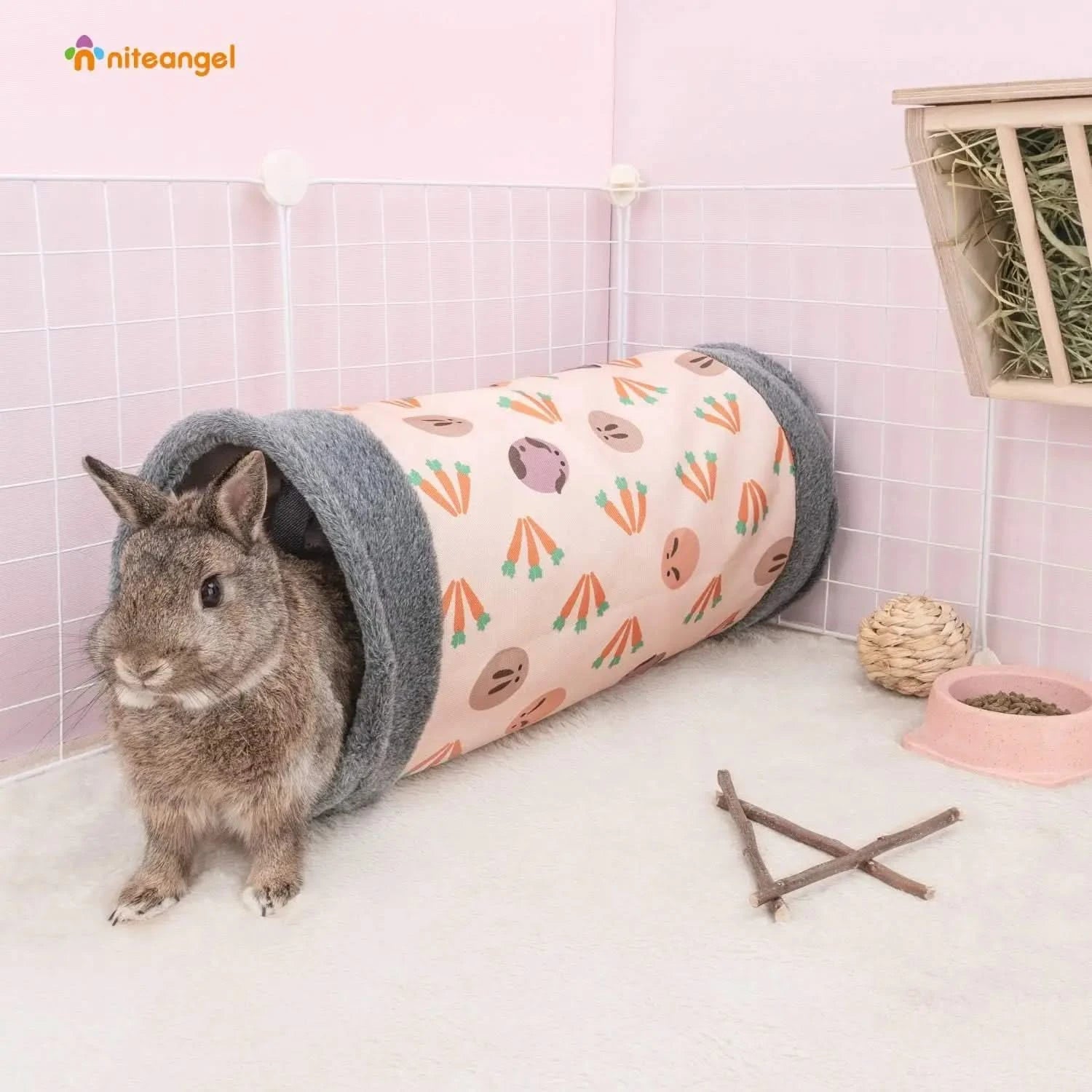 Niteangel Cozy Play Tunnel for Guinea Pigs, Dwarf Rabbits, & Small Pets