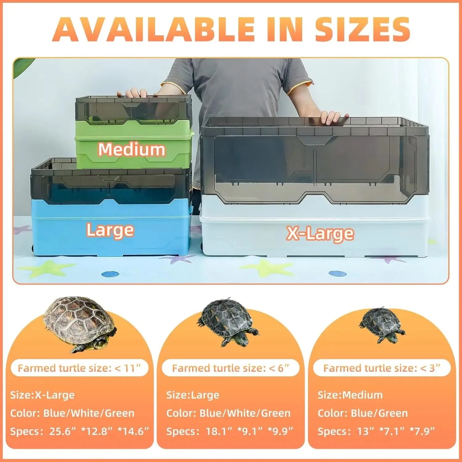 All-in-One Turtle Habitat Tank Kit: Fresh Filtration, Heat Lamp, Waterplay, Easy Clean