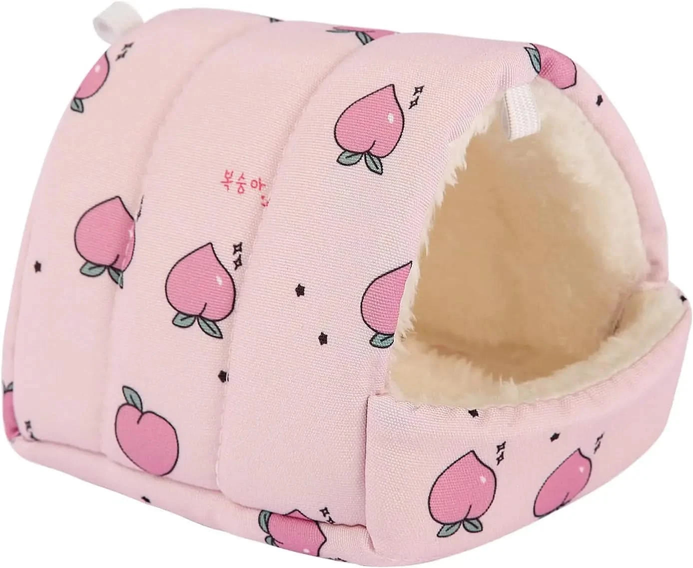 Soft Pink Plush Hamster Hideout Bed - Cozy Nest for Dwarf Rodents