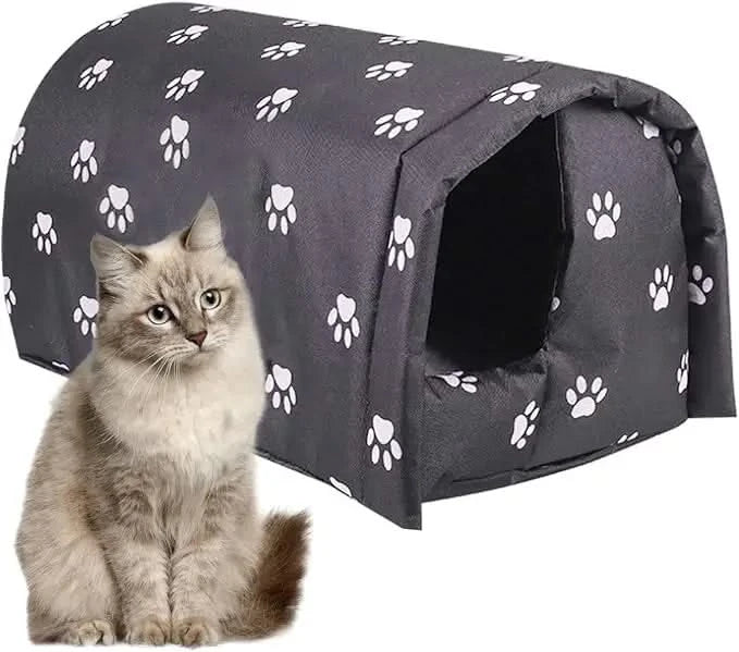 Fhiny Waterproof Outdoor Pet Shelter: Foldable Warm Cave for Stray Cats
