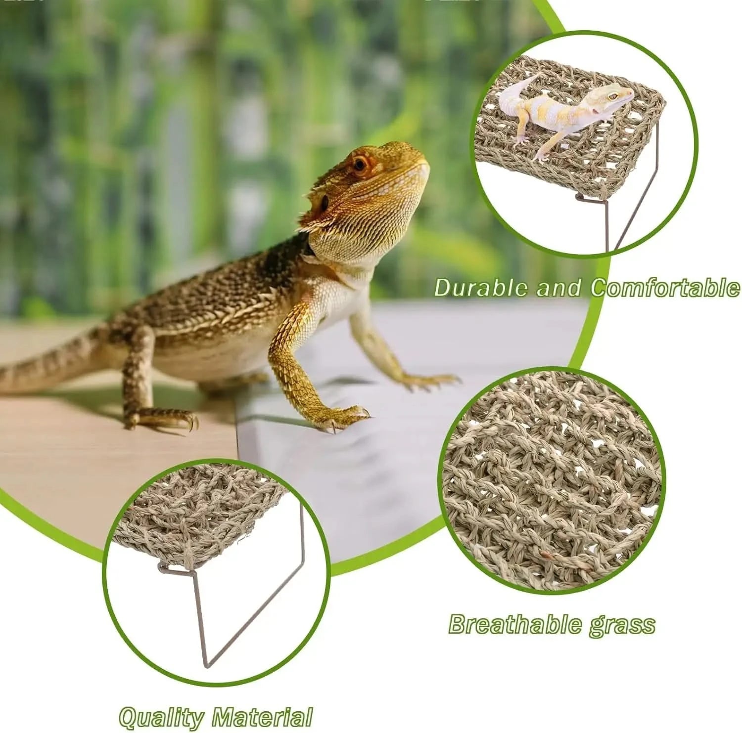 Yesland 2-Pack Reptile Hammock: Adjustable Metal Legs, Basking Platform for Lizards