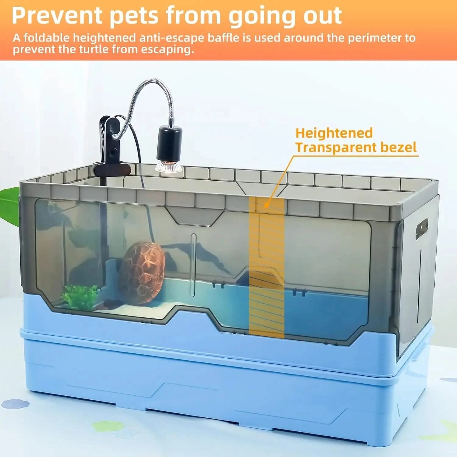 Delightful Turtle Habitat Kit: Fresh Filtration, Heat Lamp, Water Pump, Quick Changes