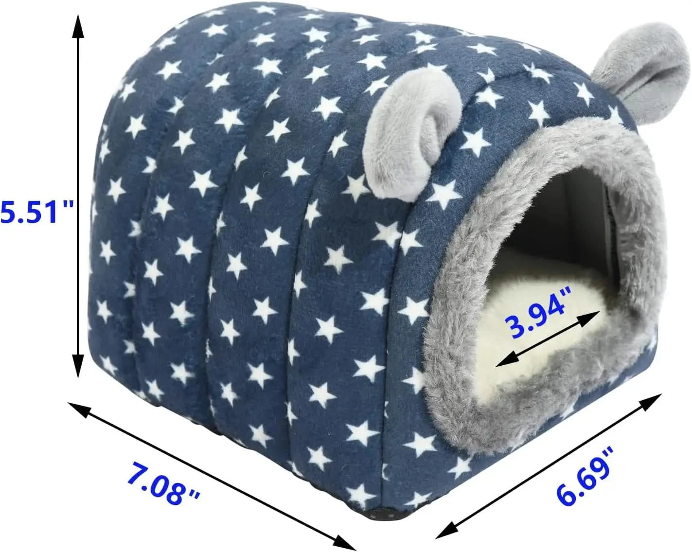 Plush Hedgehog Hideout Bed Cave: Warm, Cozy House for Small Animals & Hamsters