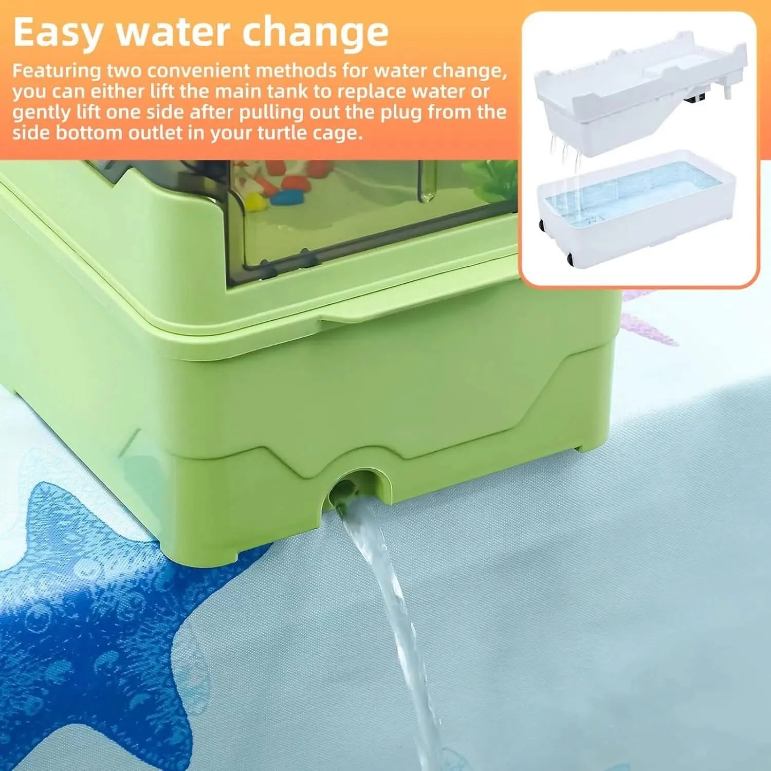 Complete Turtle Habitat Tank Kit: Fresh Filtration, Heat Lamp, Water Pump, Easy Care