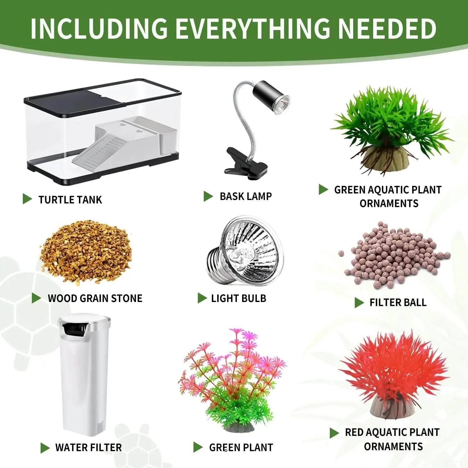 Complete Acrylic Turtle Tank Kit: Light, Filter, Drainage, Multi-Zone Habitat