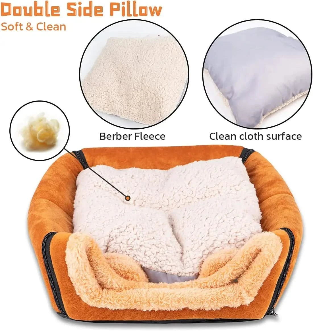 Pet Soft Cozy Small Animal Hideout Cave Bed for Guinea Pigs, Rabbits, Hamsters