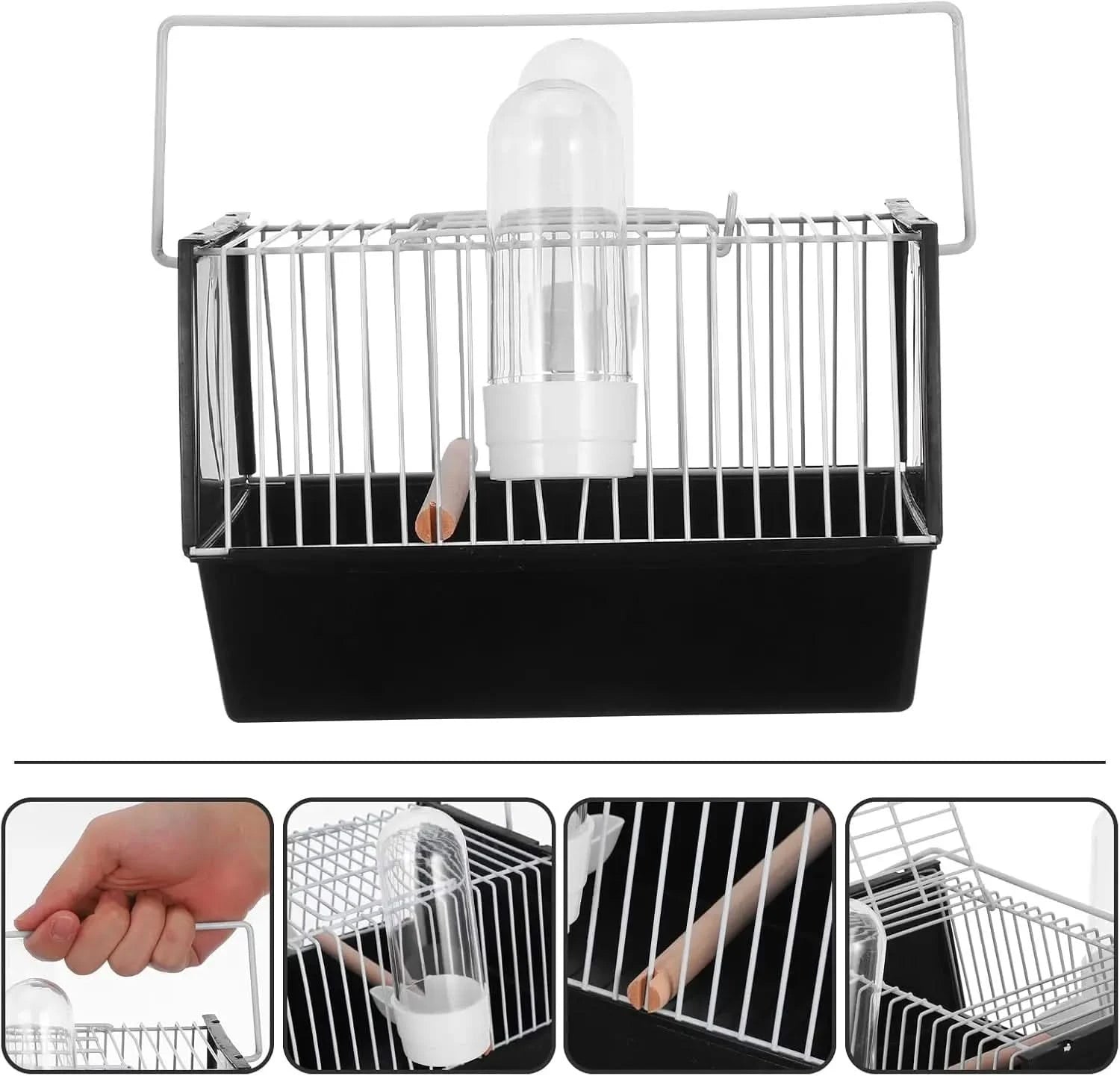 Compact Portable Bird Travel Cage for Small Parrots Parakeets Finches Handheld Carrier