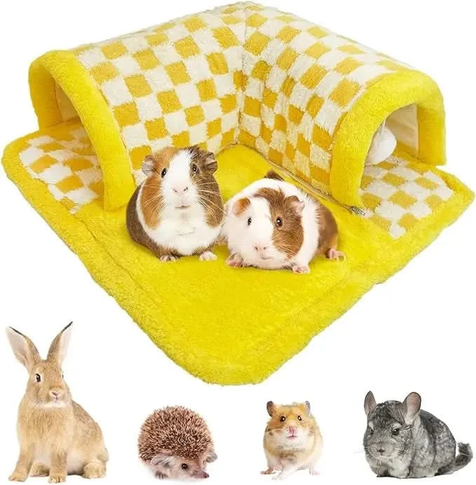 Cozy Removable Guinea Pig Tunnel Bed with Non-Slip Bottom for Small Animals