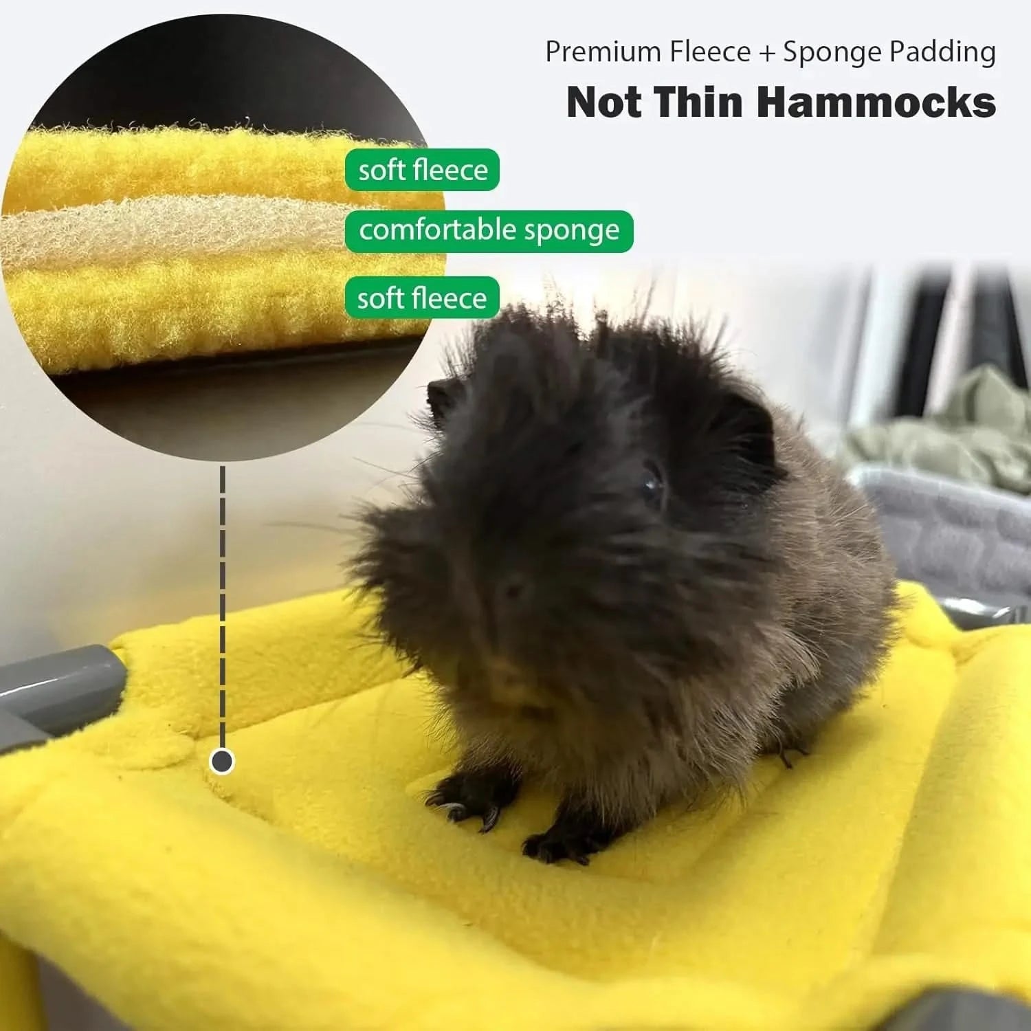 DOZZOPET Large Two-Level Guinea Pig Bunk Bed with Plush Fleece Hideout Mat