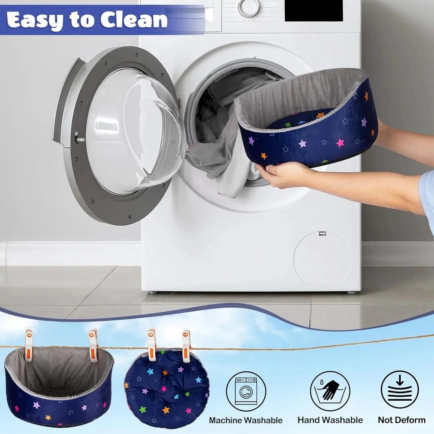 Glittme Soft Plush Machine Washable Small Pet Cuddler Bed with Removable Mat