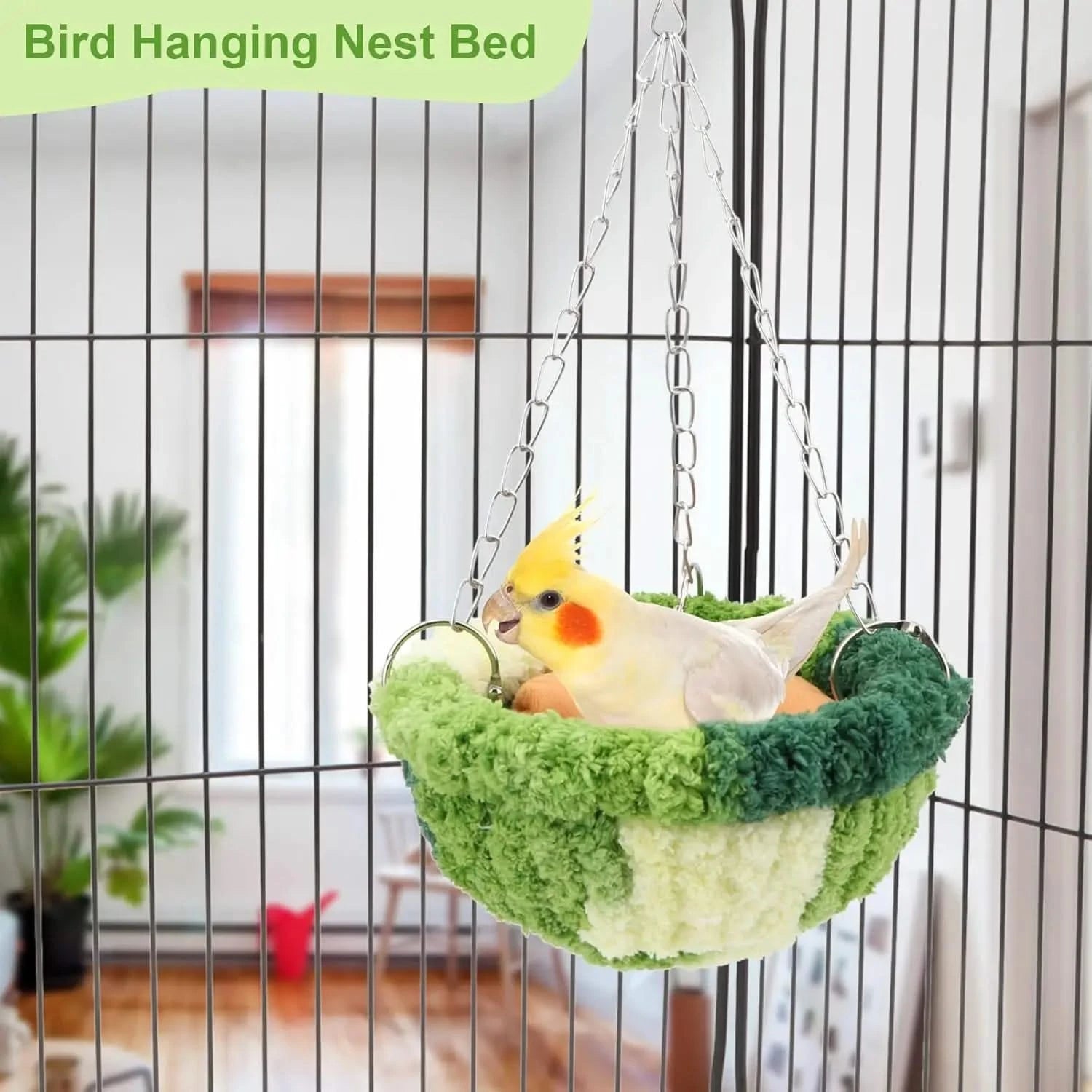 Wontee Soft Flannel Bird Nest Bed: Hanging Hammock for Small Parrots