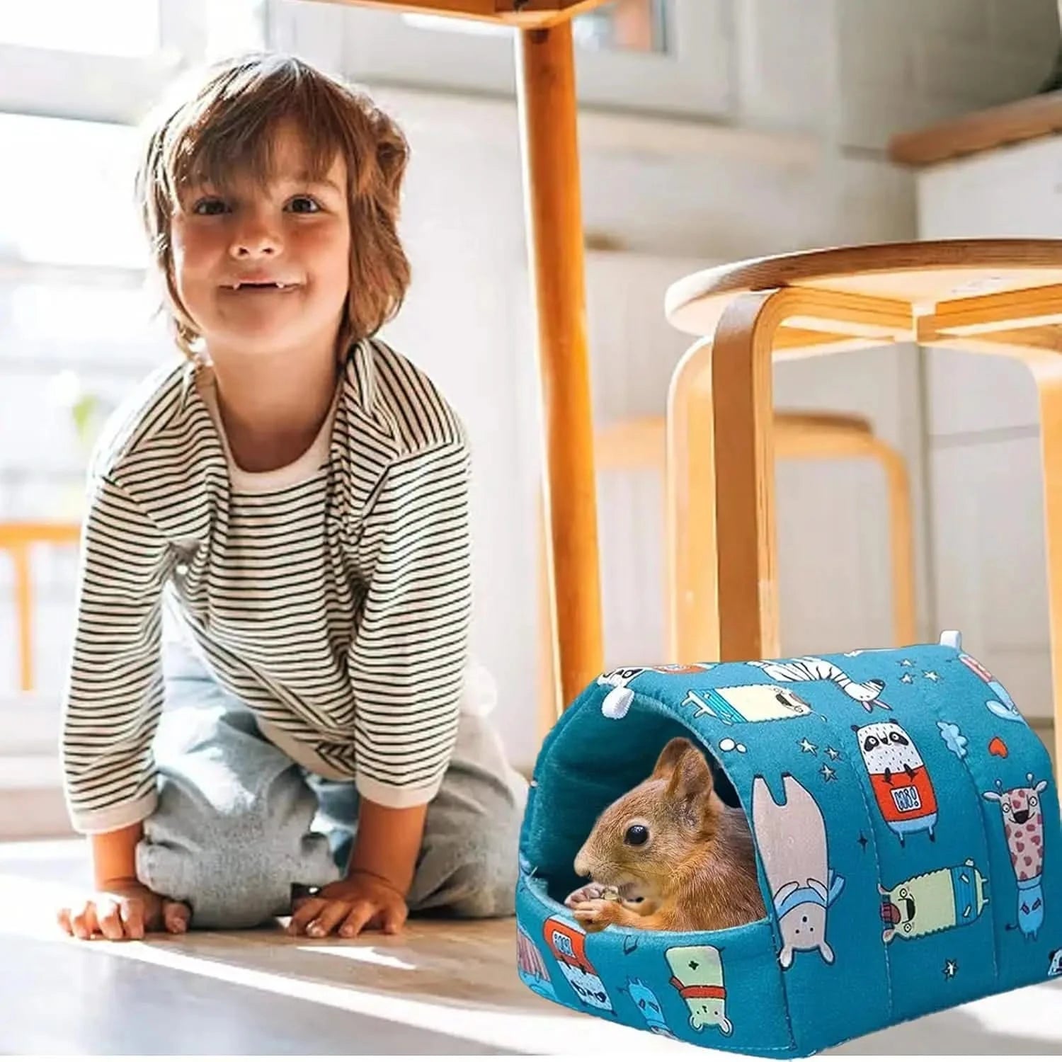 Cozy Washable Guinea Pig Hideout Bed - 2 Pack Small Animal Cage Accessories