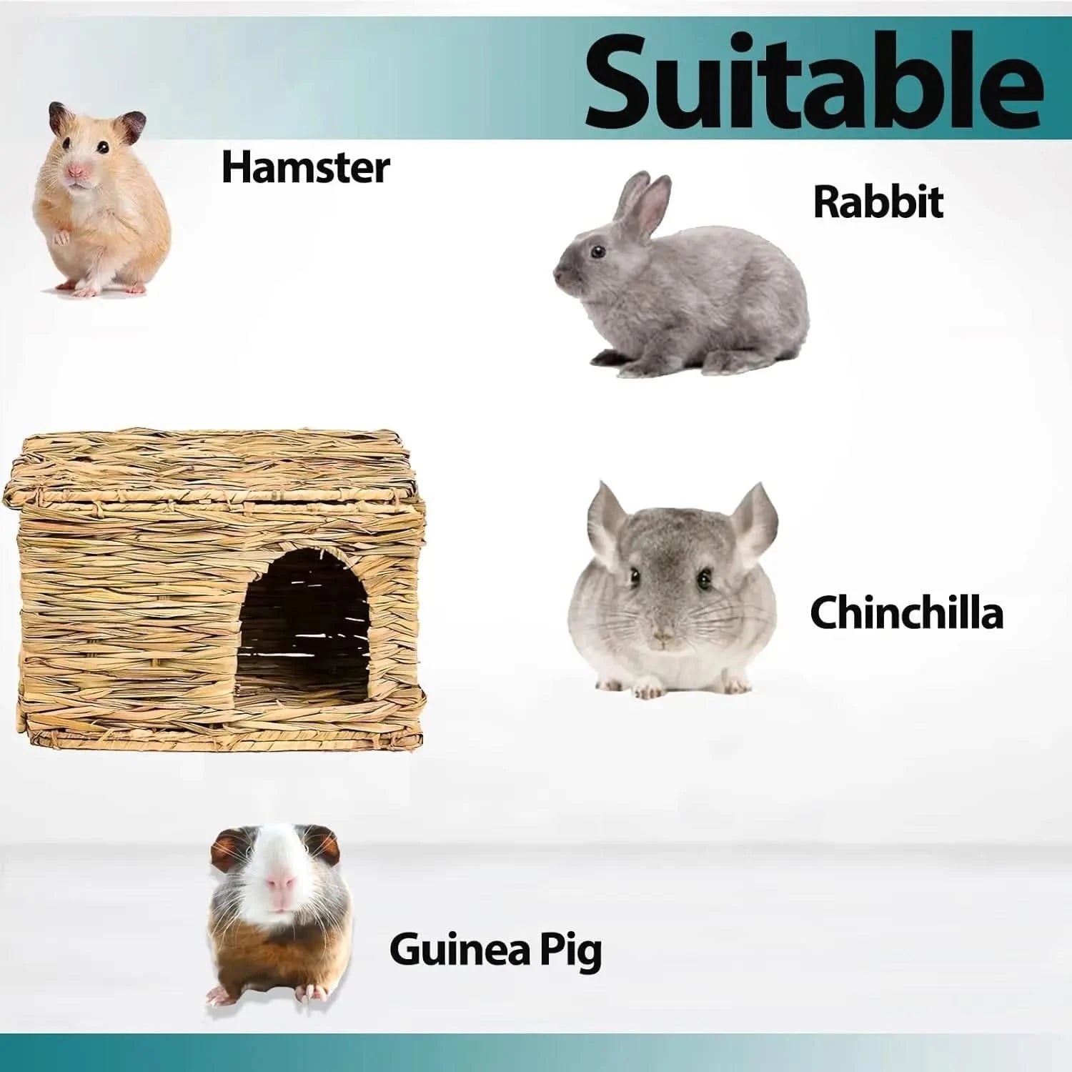 HERCOCCI Extra Large Foldable Grass House: Rabbit, Guinea Pig Chew Hideaway