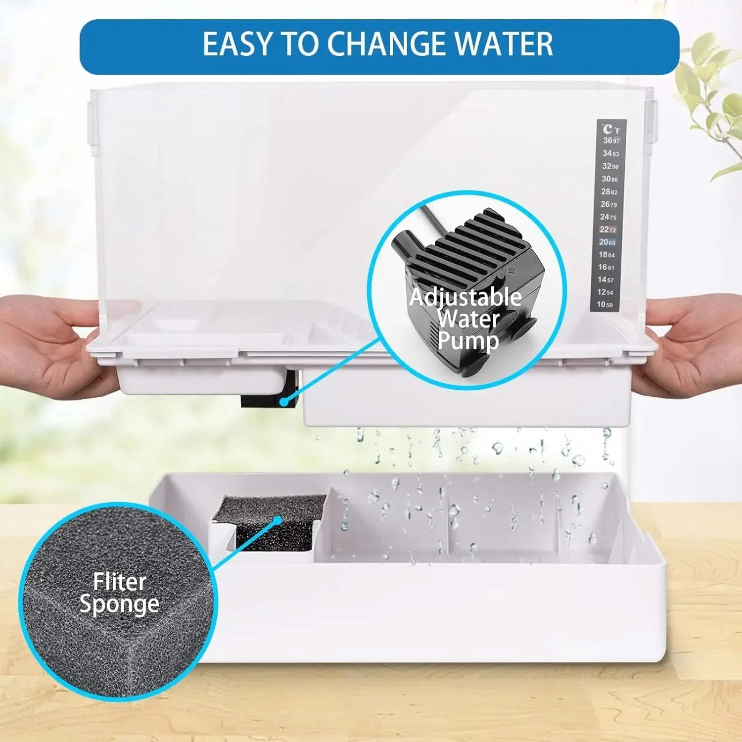 Durable Scratch-Resistant Acrylic Turtle Tank with Water Filter - Reptile Habitat