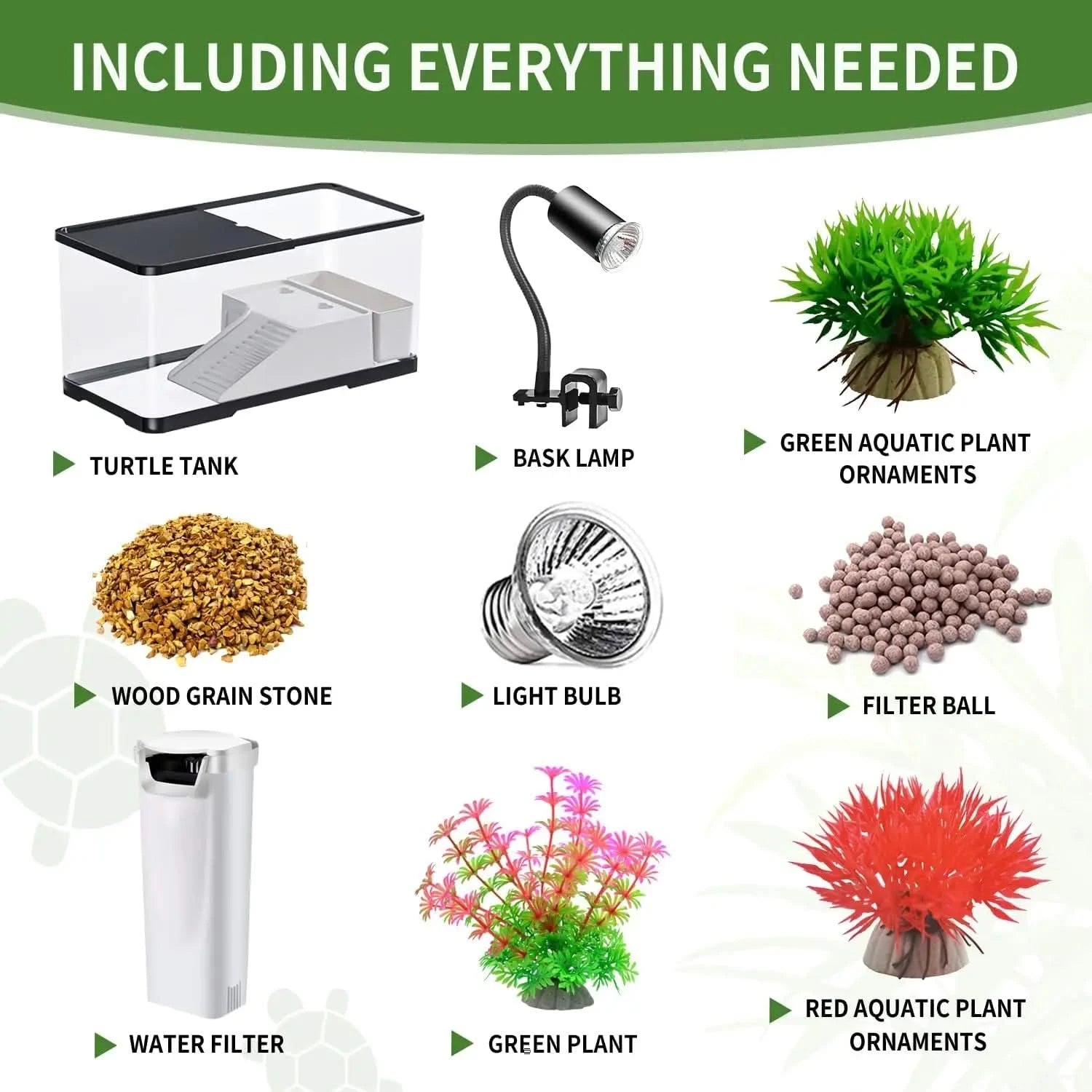 Complete Acrylic Turtle Tank Kit with Light, Filter, Drainage, Multi-Zone Habitat