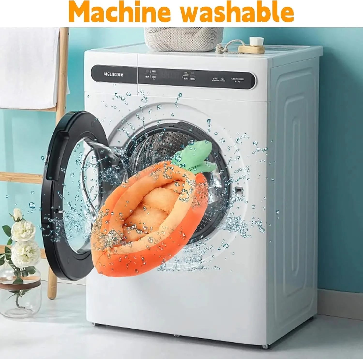 Cozy Carrot Shape Small Pet Bed - Soft, Washable, Snug Hideaway for Rabbits