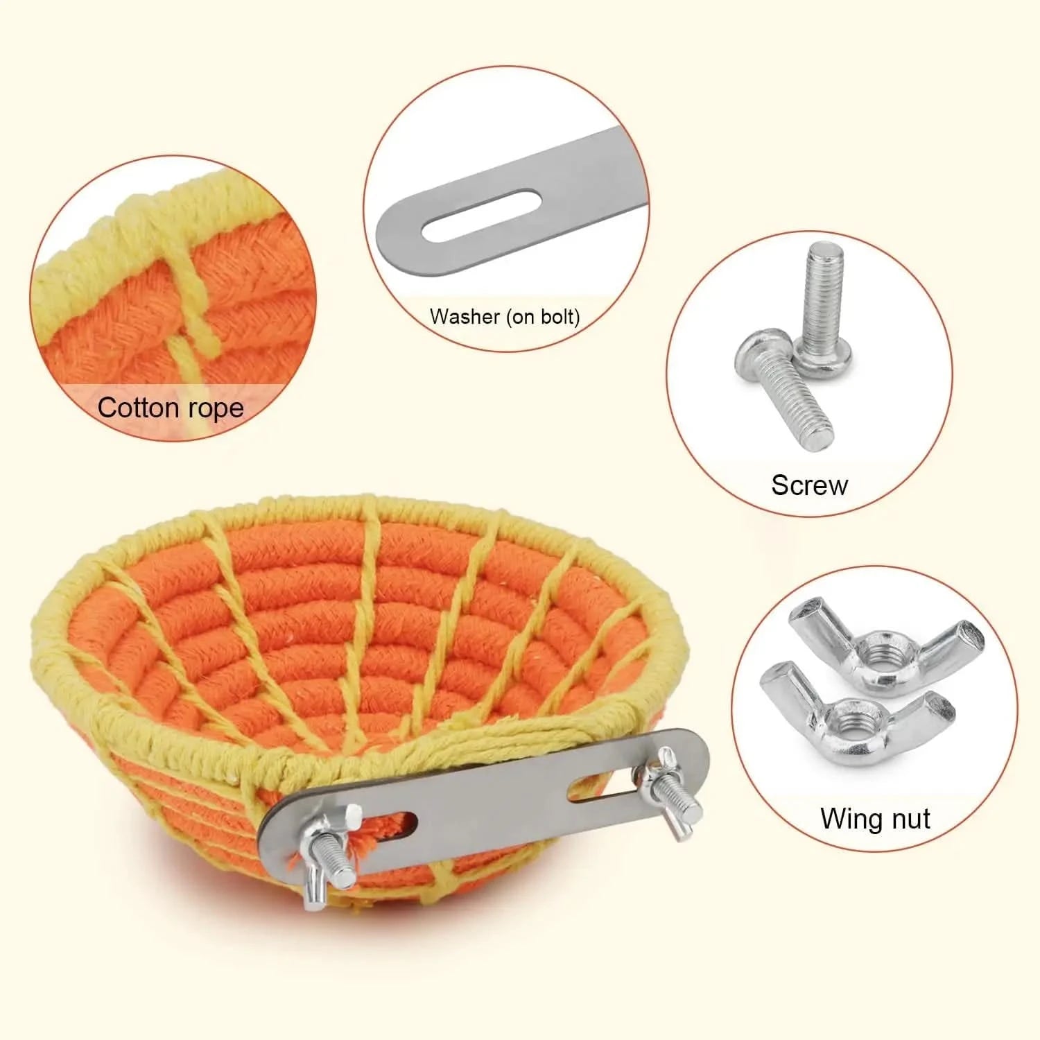 Hypeety Cozy Cotton Rope Bird Nest: Breeding Hatch House for Small Parrots