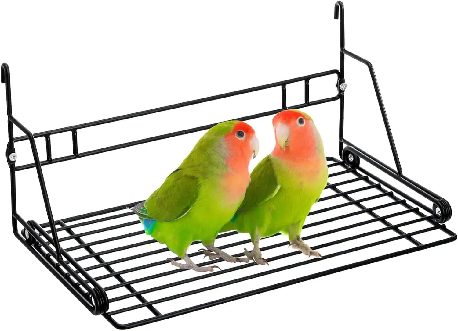 Okllen Durable Steel Bird Perch Stand Platform – Spacious Sundeck for Parrots & Small Birds
