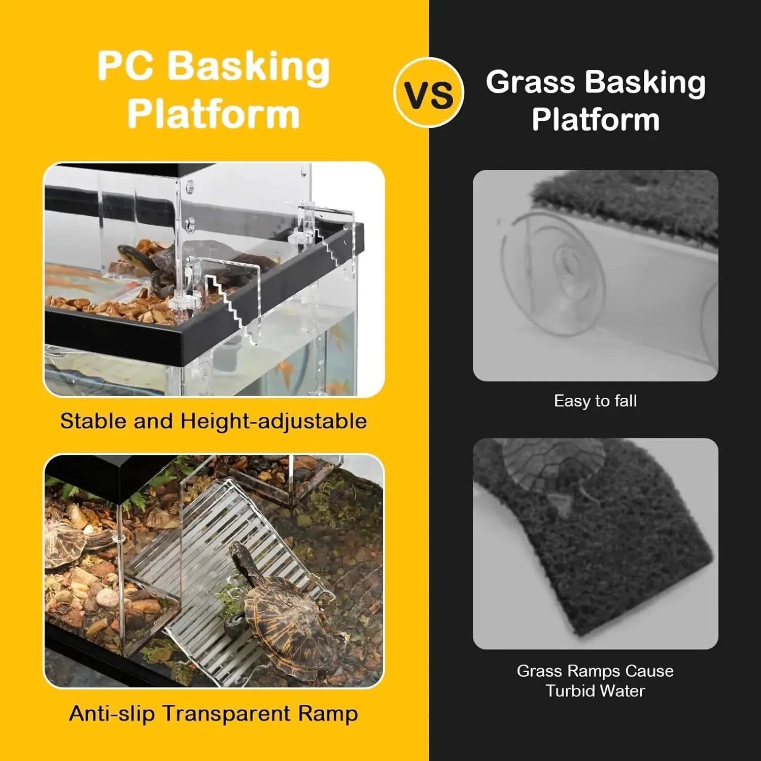 Clioran Durable Hanging Turtle Basking Platform: Elevated Habitat Topper for Small Aquatic Reptiles