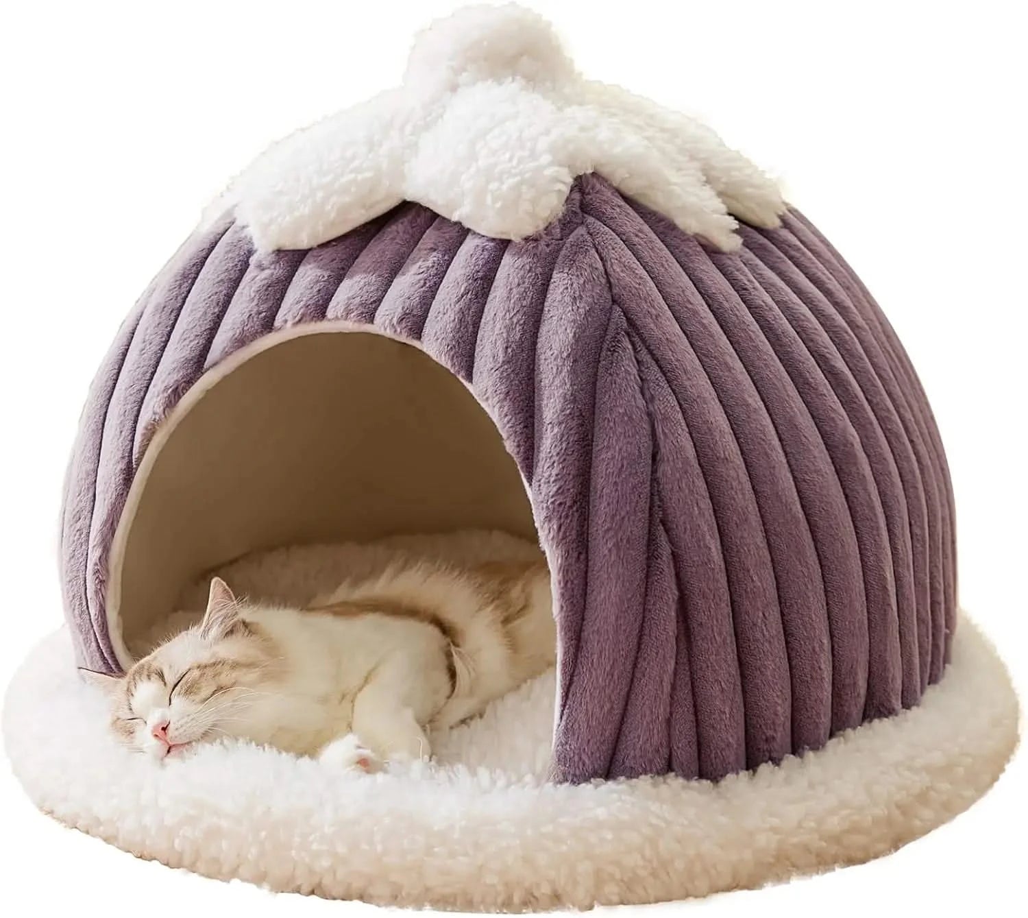 Pumpkin Cat Cave Bed: Cozy Indoor Hideaway, Soft Memory Foam, Washable Non-Slip
