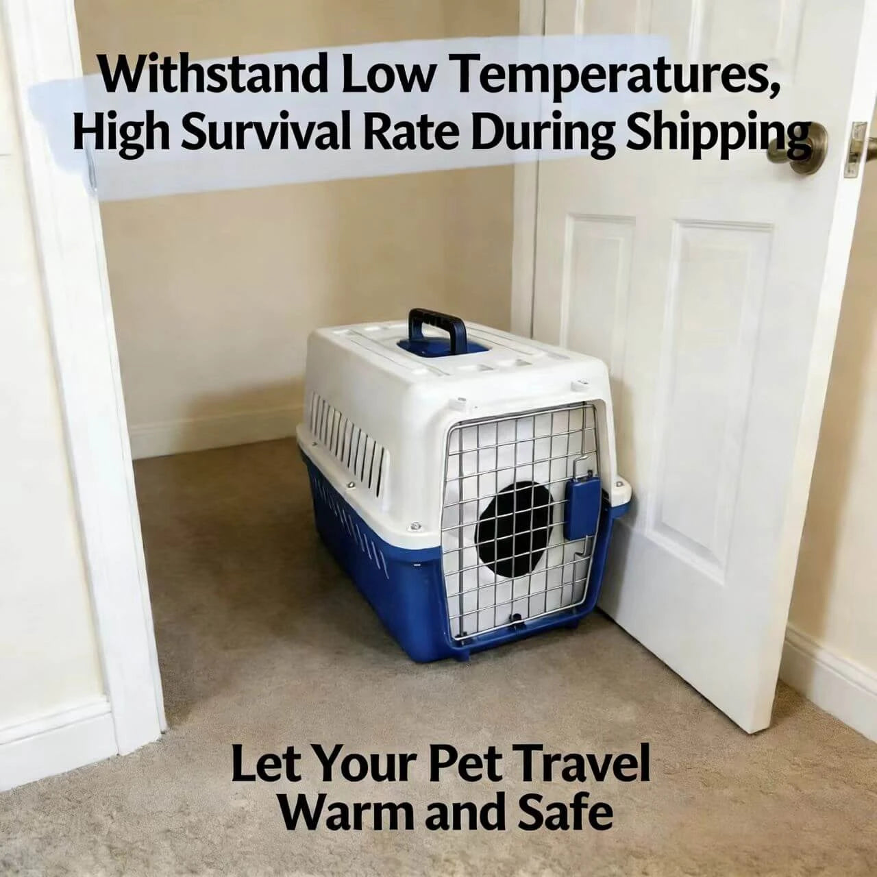 Secure Cat & Dog Carrier Crate - Metal Door, Leak-Proof