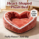 Heart-Shaped Pet Bed , Fluffy Fleece Anti-Slip Red for Small Pets