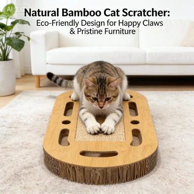 Niche Product: Floor Cat Scratcher, Wooden, Multi-Hole, Sisal, Cat Claw Care Tool