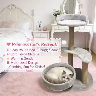 Multi-Level Cat Scratcher Tree: Rest & Scratch, Interactive Toy, Sisal Posts (Gray)